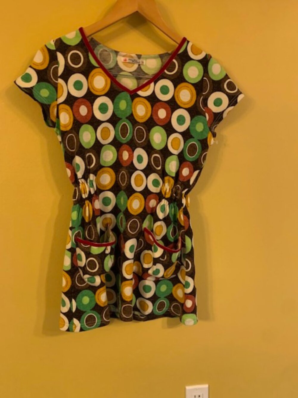 Vintage 70s Retro Geometric Short Romper